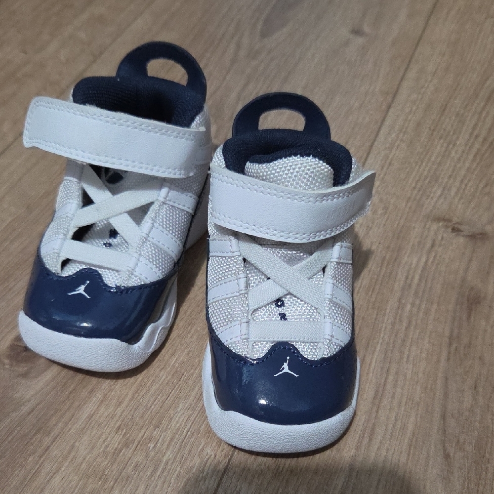 Baby/Toddler Navy and White Jordan Strap Sneakers